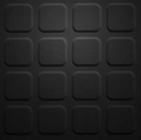 Johnsonite 40 Black Roundel Solid Color Rubber Tile Raised Square / 24