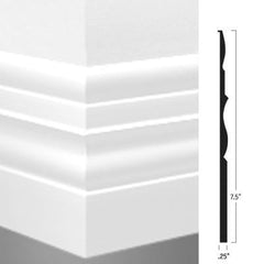 Millwork Overlook 7.5" Cove Molding MW-XX-C Wall Base - benthunder